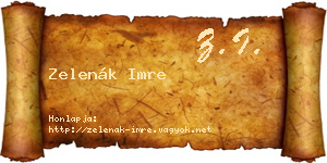 Zelenák Imre névjegykártya